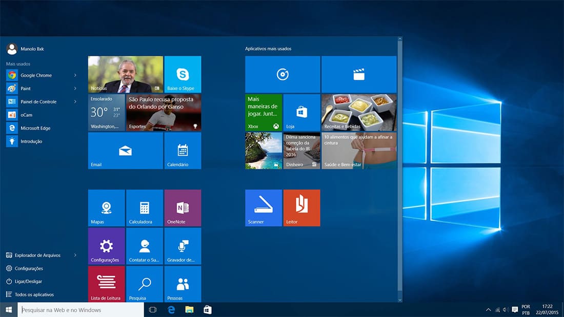Interface Windows 10